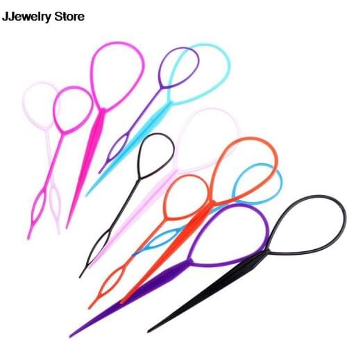 1set Fashion Ponytail Creator Plastic Loop Styling Tools Pony Topsy Tail Clip Hair Braid Maker Styling Tool