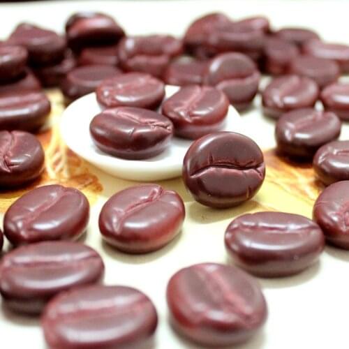 100pcs/lot resin flat back kawaii simulation kawaii coffee bean 15mm decor crafts bonsai home DIY