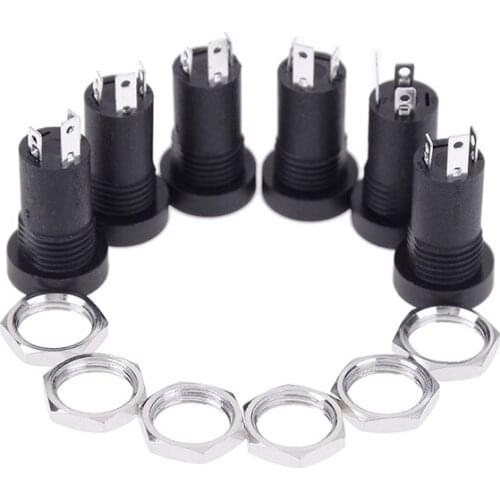 2Pcs/lot 3.5MM Audio Jack Socket 3 Pole Black Stereo Solder Panel Mount With Nuts Connector Black