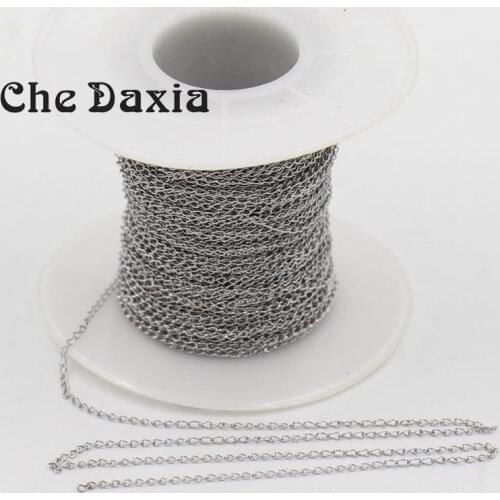 20m/Roll) 1.2mm Width fine stainless steel welding link chains for DIY Earrings accessories Tassel Fitting