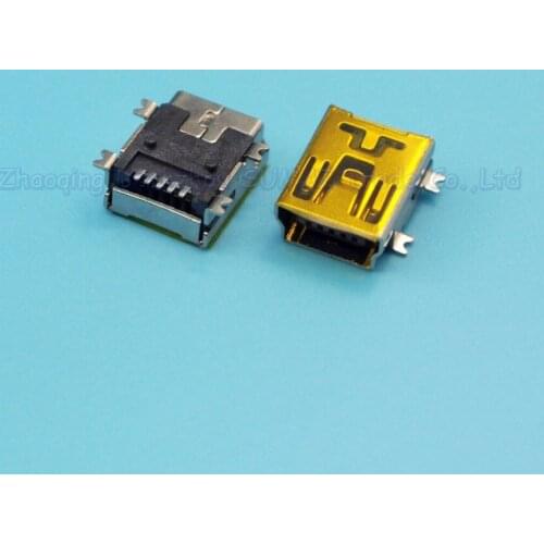 200pcs Mini 5P USB female socket connector mini usb charging port 5pin SMT With film
