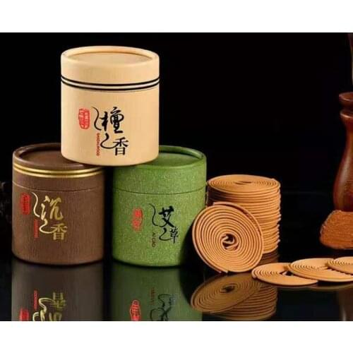 48Pcs/Box Natural Handmade Sandalwood Coils Incense 4 Hours Indoor Incense Sandalwood for Incense Burner Fragrance Teahouse Tool