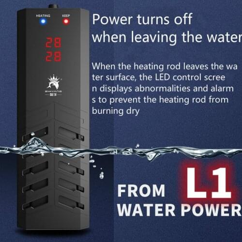 Aquarium Heating Rods PTC Temperature Controller LED Display Digital Heating Frequency Conversion LCD Heater Rod for Fish Tank