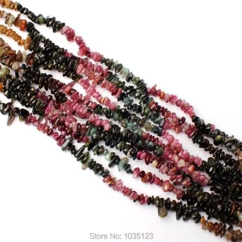 High Quality 5-7mm Natural Multicolor Tourmaline Chip Shape DIY Gems Loose Beads Strand 15" Jewellery Creative Making w3261