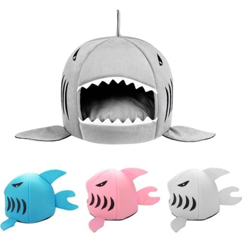 Dog House Shark Washable House Pet Bed Shark Dog Bed Cat Beds & Mats House Sleeping Sofa Bed Removable Cushion S/M For Dog Cat