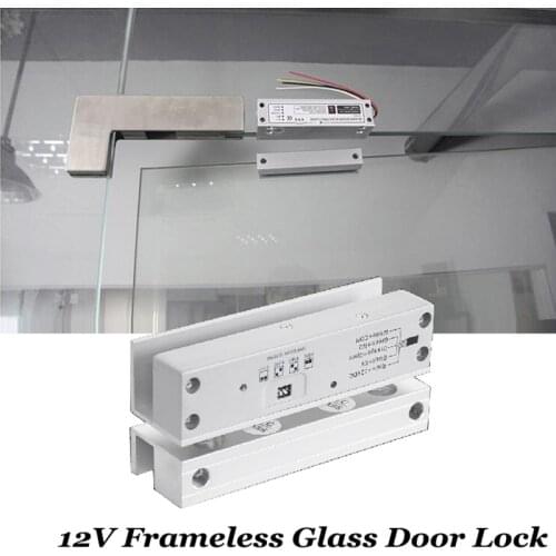DC12V Framless Glass Door Lock Electromagnetic lock NC Fail Safe Swing Glass Lock Electric Door Lock COM NO NC Timer delay