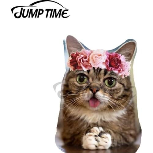 JumpTime 13 x 3.2cm For Lil Bub Kitten Trunk Bumper Decal Scratch-Proof Waterproof VAN Car Stickers Cartoon Laptop