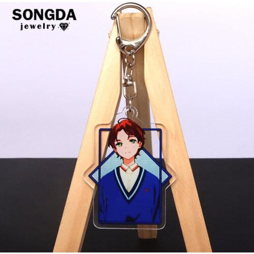 Anime WONDER EGG PRIORITY Keychain Ohto Ai Rika Sawaki Momoe Kawai Figure Acrylic Key Ring Bag Decoration Teen Fans Accessories