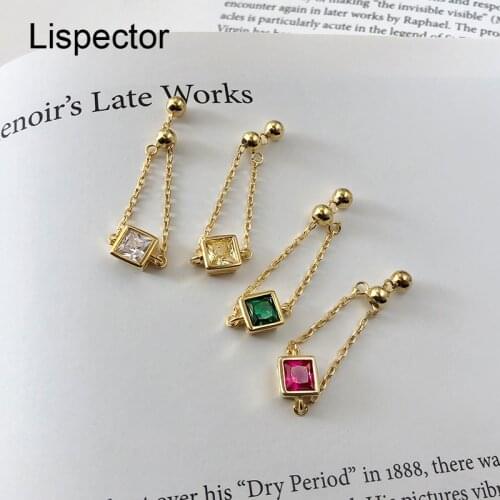 Lispector 925 Sterling Silver Colorful Zircon Chain Ring for Women Individual Simple Cute Party Night Club Rings Female Jewelry