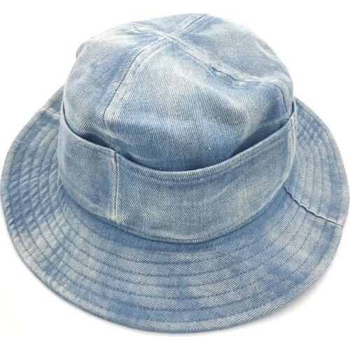 Korean 2021 Summer Washed Denim Wide Brim Sun Hat Men Women Floppy Cap fishing hat Beach Bucket Hats Female Hip Hop Cap Panama