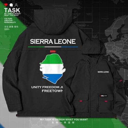 Sierra Leone Leonean SL SLE men jacket hooded map nation flag mens printed long sleeve trench coat men coat autumn clothes