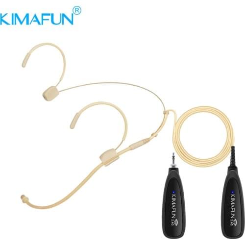 KIMAFUN Microphones professional 2.4G wireless microphone headset mic system for churches teaching stage voice amplifier speaker
