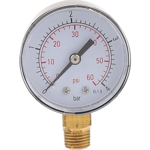 0-60 PSI Mini Pressure Gauge Pool Spa Filter Water Pressure Measuring 1/4" NPT G88A