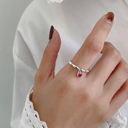 Fashion Jewelry Rose Heart Ring Delicate Design Vintage Temperament Silvery Plating Finger Ring For Girl Fine Accessories