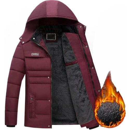 Jackets Outwear 2021 Winter Jacket Men Thicken Warm Men Parkas Hooded Coat Zipper Overcoat Male Hat Detachable