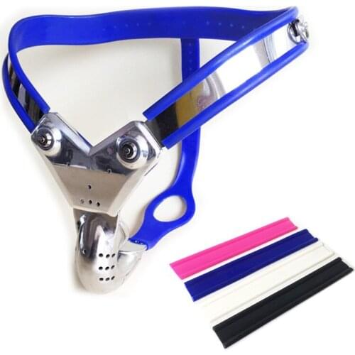 Male Chastity Belt T-Style Pants Stainless Steel Penis Bondage Lock Metal Chastity Device Sex Toys for Men G7-4-66