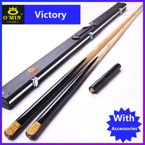 NEW Handmade Custom O'min One Piece Snooker Cue Victory Model 9.8mm Tip Snooker Cues Case Set China