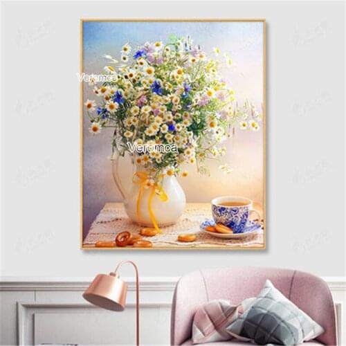 Diy Gift 5D Diamond Painting Cross Stitch Kit Daisy Flower Diamond Embroidery Full Drill Home Wall Decor Handmade Artwork