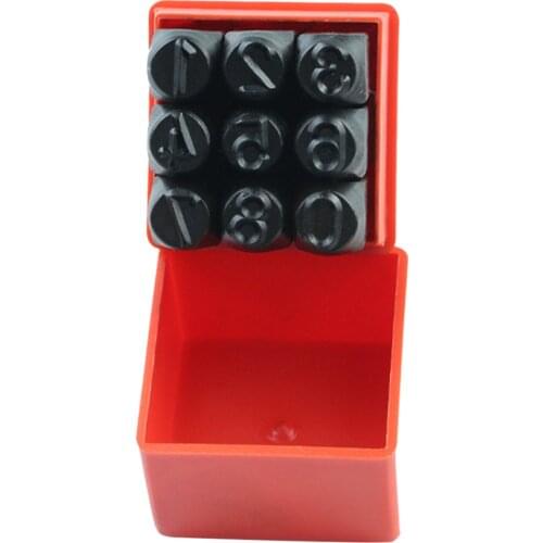 9pcs Durable Tool Carving Press Marking Steel Die Metal Stamping Kit Number Punch DIY Wood Leather Jewelry Portable