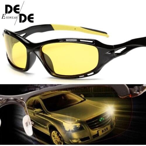 New Night Vision Sunglasses Men Brand Designer Fashion Polarized Night Driving Enhanced Light Anti-glare Glasses Cloudy Fog Day