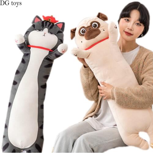 Original High Quality The Emperor Arrogant Cat Naive Pug Dog Long Rectangle Throw Pillow Cute Soft School Nap Pillow for Kids