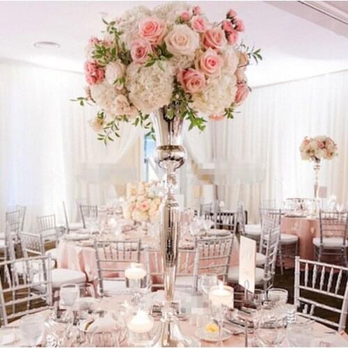 Flowers Vases Candle Holders Road Lead Table Centerpiece Metal Gold Stand Pillar Candlestick For Wedding Candelabra senyu0825