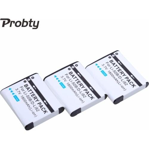 Probty 3PCS High quality 1800mah 3.7V LI-50B LI 50B Camera Battery for Olympus SP 810 U6010 U9010 SZ14 SZ16 D755 SZ30 VR350 SZ31