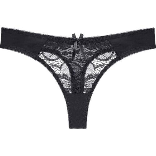 Sexy Lace Womens G-String Femme T-back Thong Low-Rise Ultra-thin Underwear Womens Underpants Transparent Plus Size Lingerie