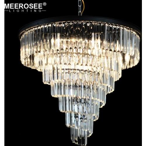 Modern Crystal Chandelier Light Fixture Luxurious Crystal Hanging Lampara Luminaires Drop Lustre for Restaurant Cafe Living room