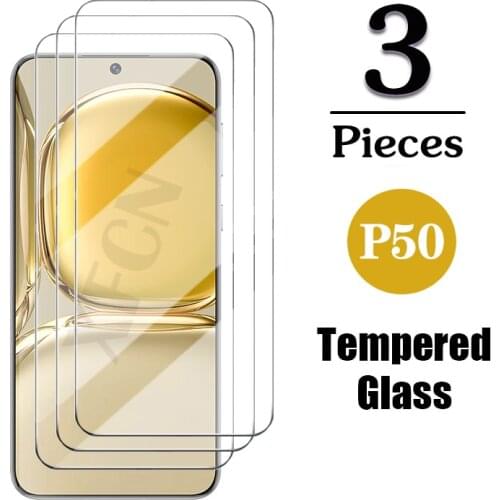 3Pcs 9H Glass For Huawei P50 40 Lite Phone Screen Protection Glass For huawei huawey p50 p 50 HD Tempered Glass