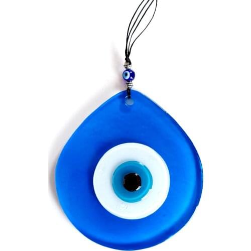Blue Color Drop Pattern Evil Eye Beaded Handmade Glass Wall Ornament
