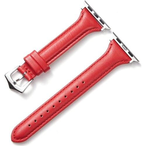 Smart Watch Strap for Apple Watch Band 40mm 44mm 38mm 42mm Series SE 654321 Woman Leather Watch Band