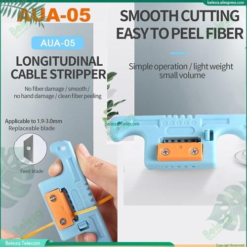 AUA-5 MSAT-5 Fiber Cable Ribbon Stripper MSAT5 Loose Tube Buffer Mid-Span Access Tool 1.9mm to 3.0mm Replaceable Blade AUA-05