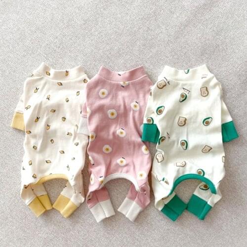 Spring Summer Dog Pajamas Jumpsuit Puppy Overalls Yorkshire Pomeranian Bichon Poodle Schnauzer Clothing Pants Pet Clothes Outfit