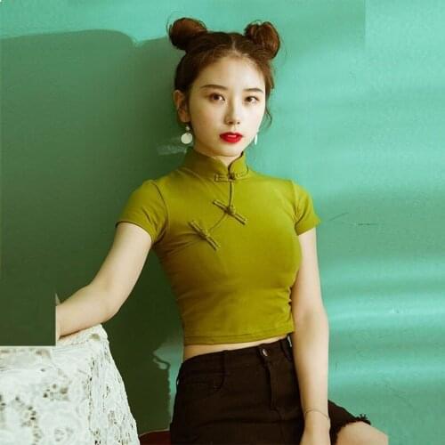 Sweet Chinese Style Clothing Women Summer Blouses 2021 Fashion Harujuku Tshirt Vintage Teeshirt Women Asian Streetwear Top T2364