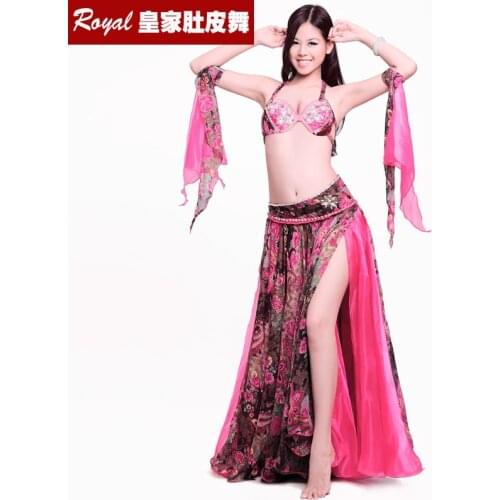 New printed bra Skirt Professional Performance Belly dancing Dress Oriental belly dance Costume:Bra&Arm&Skirt belly dance Set