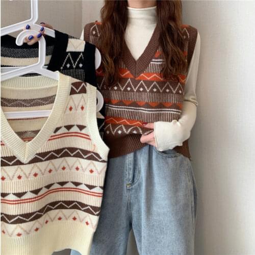 Women Sweater Vest Sweater Vest Vest Jacket Womens Autumn Winter Bandage Dress Loose Fashion Large V-neck Knitted Jacket