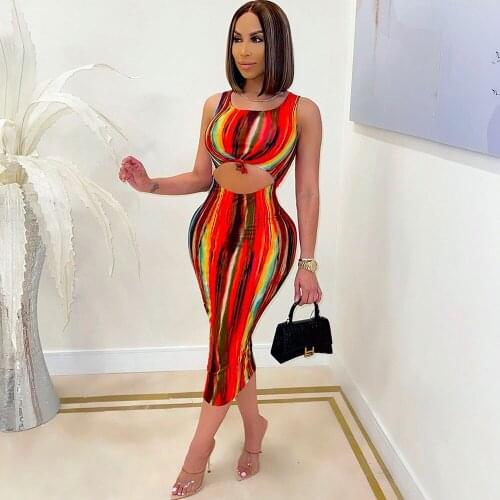 Waist Band Cut Out Elegant Party Club Dress for Women Round Neck Sleeveless Skinny Dress Office Lady Body-shaping Robe Femme