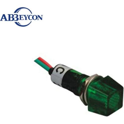 ZS75 square wired indicator light 10mm green indicator lamp 230v with terminal 10mm pilot light
