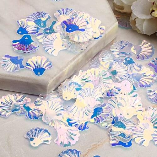 400pcs 15mm Scallop Shell Shape Loose Sequins Diy Dress Accessories Sewing Embellishment Clothing Craft For Jewelry Making