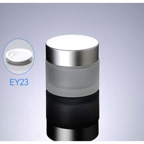 300pcs/lot 50g(50ml) Frosted Glass cream jar,Glass bottle with Silver lids, cosmetic container,cosmetic packaging