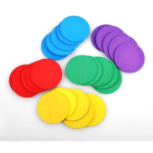 50 pcs/set Colorful Chess Pieces Wooden Pieces Puzzle Board Game For DIY Games Accessories