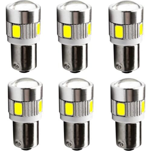 6PCS BA9S T4W 363 1895 233 T11 6 SMD 5630 5730 LED Car Interior Reading Dome Bulb License Plate Lamp Auto Parking Light Source