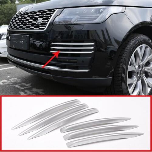 6 Pcs For Land Rover Range Rover Vogue 2018 Car-Styling ABS Chrome Front fog light strip Accessories