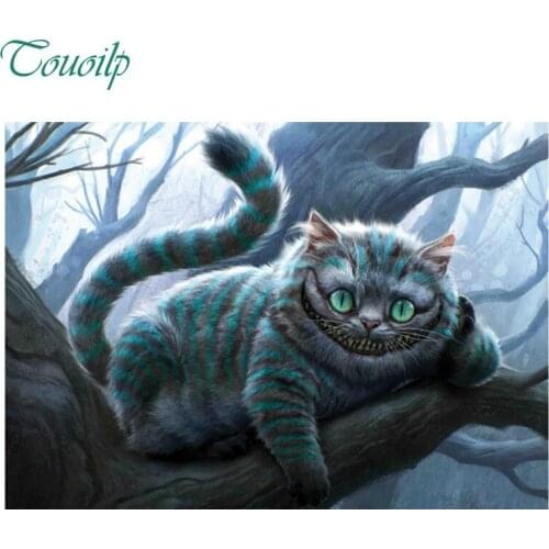 Alice cartoon cat,Full Square 5D DIY Diamond Painting Mosaic Rhinestone painting cross stitch kit embroidery Needlework Stickers