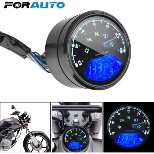 Anti-glare LED Multi-function Digital Indicator Tachometer Fuel Meter Motorcycle Panel Speedometer Night vision Dial Odometer