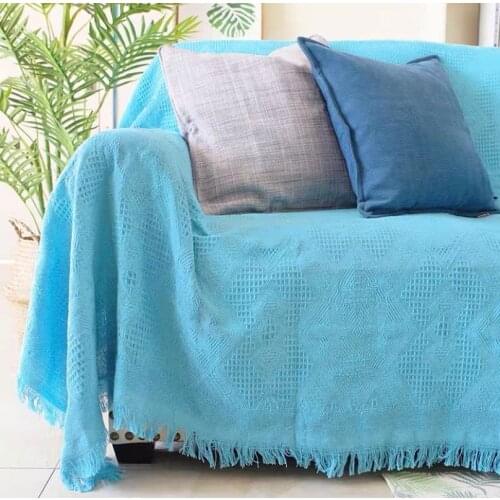 Blue Throw Blanket American style Multifunction New year Sofa Covers Dust Cover Air Conditioning Blankets For Bed