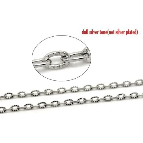 DoreenBeads 10M Silver Color Links-Opened Textured Cable Chains (B15335), yiwu