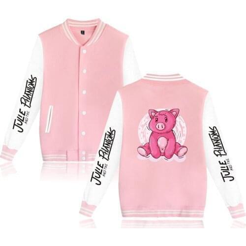 Julie And The Phantoms Coats Women Baseball jacket Julie And The Phantoms Jacket Girls Pink Coats Baseball Uniform Plus Size