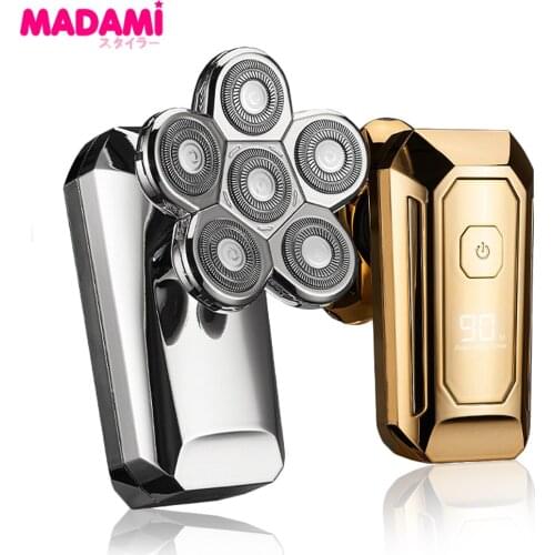 Electric Shaver LCD Diaplay Hair Trimmer 6 Floating Cutter Head Beard Razor IPX6 Waterproof Men Facial & Body Shaving Machine